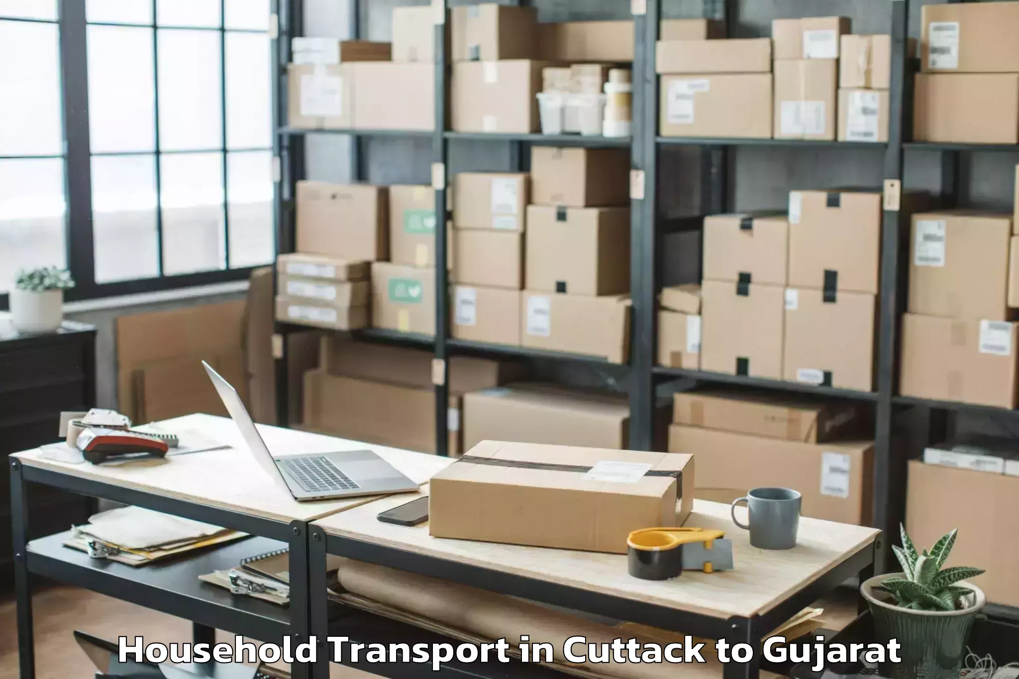 Reliable Cuttack to Gsfc University Vadodara Household Transport